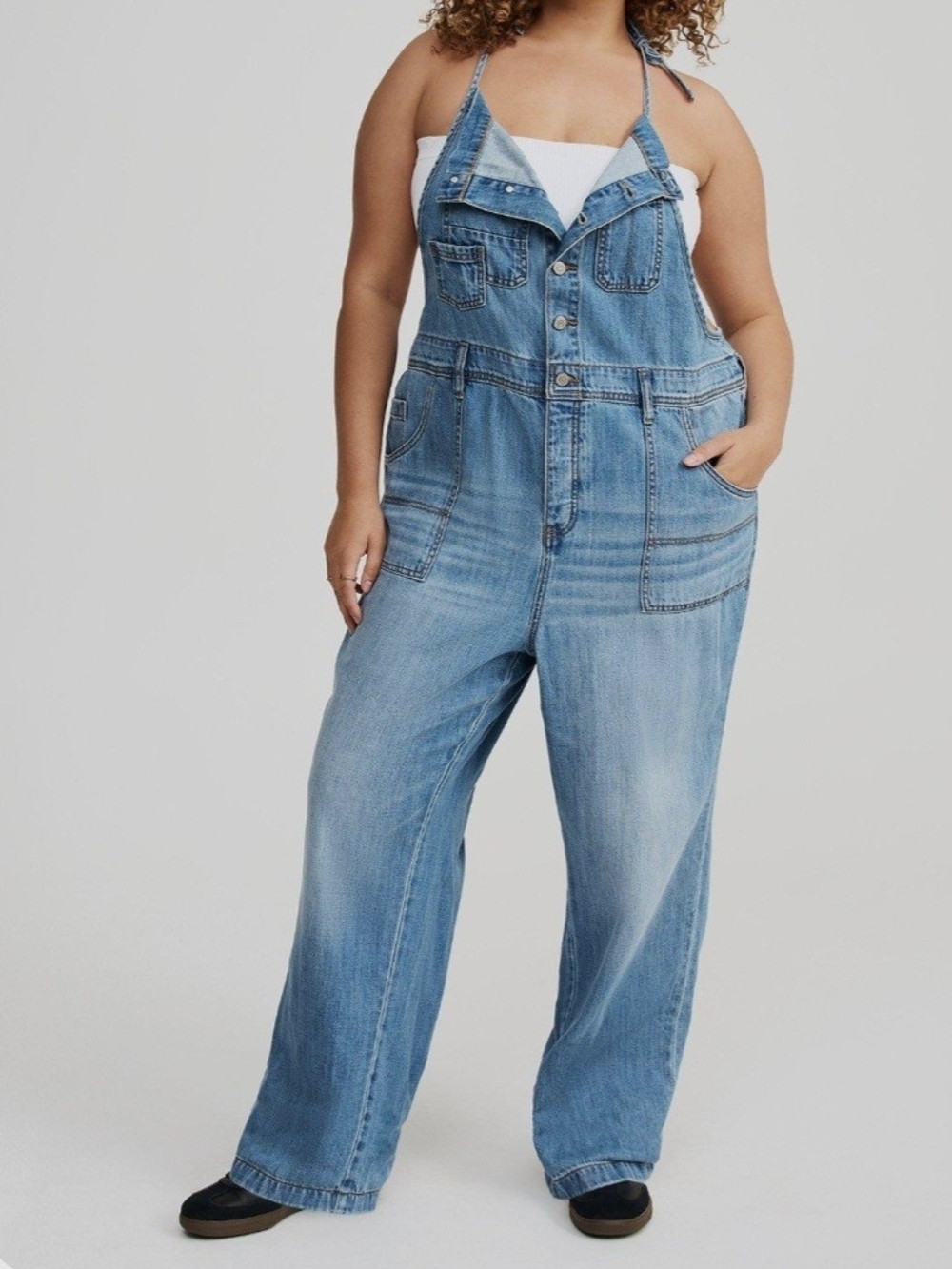 torrid Light Wash Denim Overalls - Picture 15 of 16
